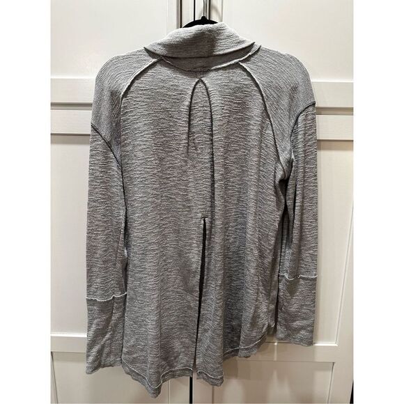 Free People We The Free Split Back Turtle Neck Tunic Gray Women’s Sz L - Picture 2 of 6